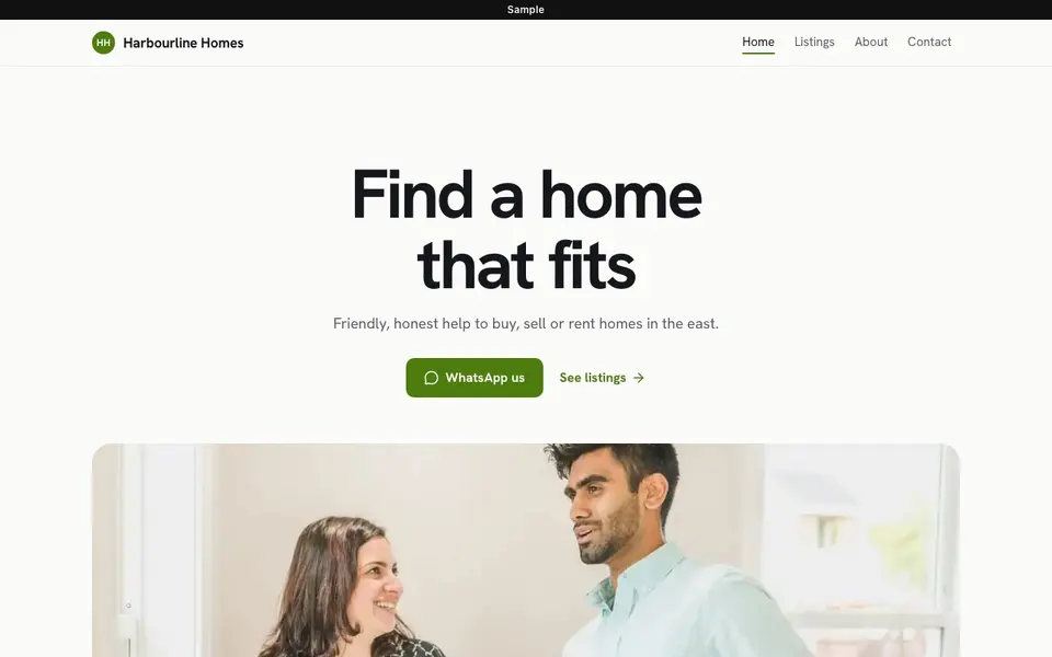 Sample Clean website for a property agency