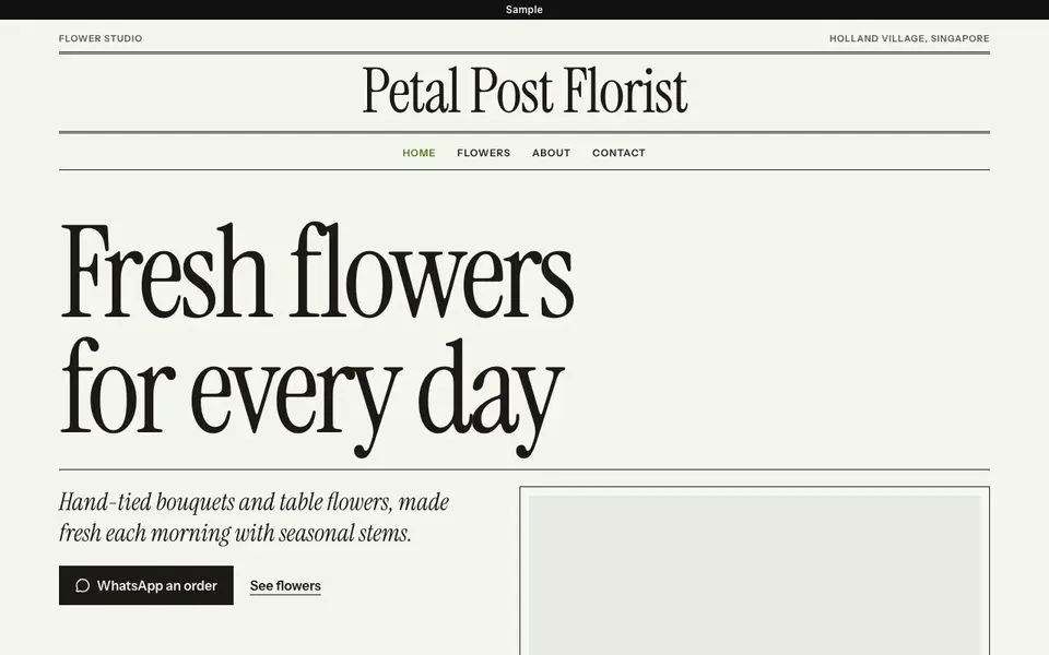 Sample Editorial website for a business